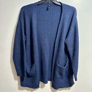 Elegant Navy Open-Front Cardigan